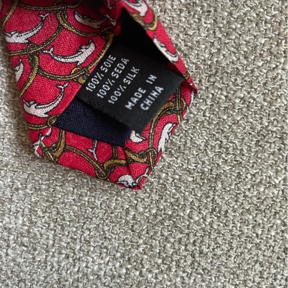 Iun Cheng Dolphin Print 100% Silk Tie Novelty Print